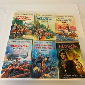 6 Vintage Classic Books -Narnia, 5 illustrated classic editions